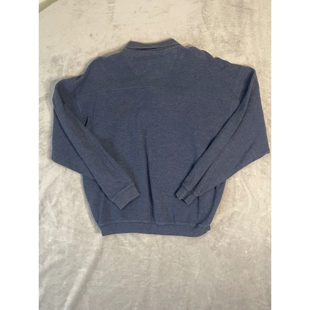 Original Island Sport Mens Blue Cotton‎ Long Sleeve quarter button Marlin